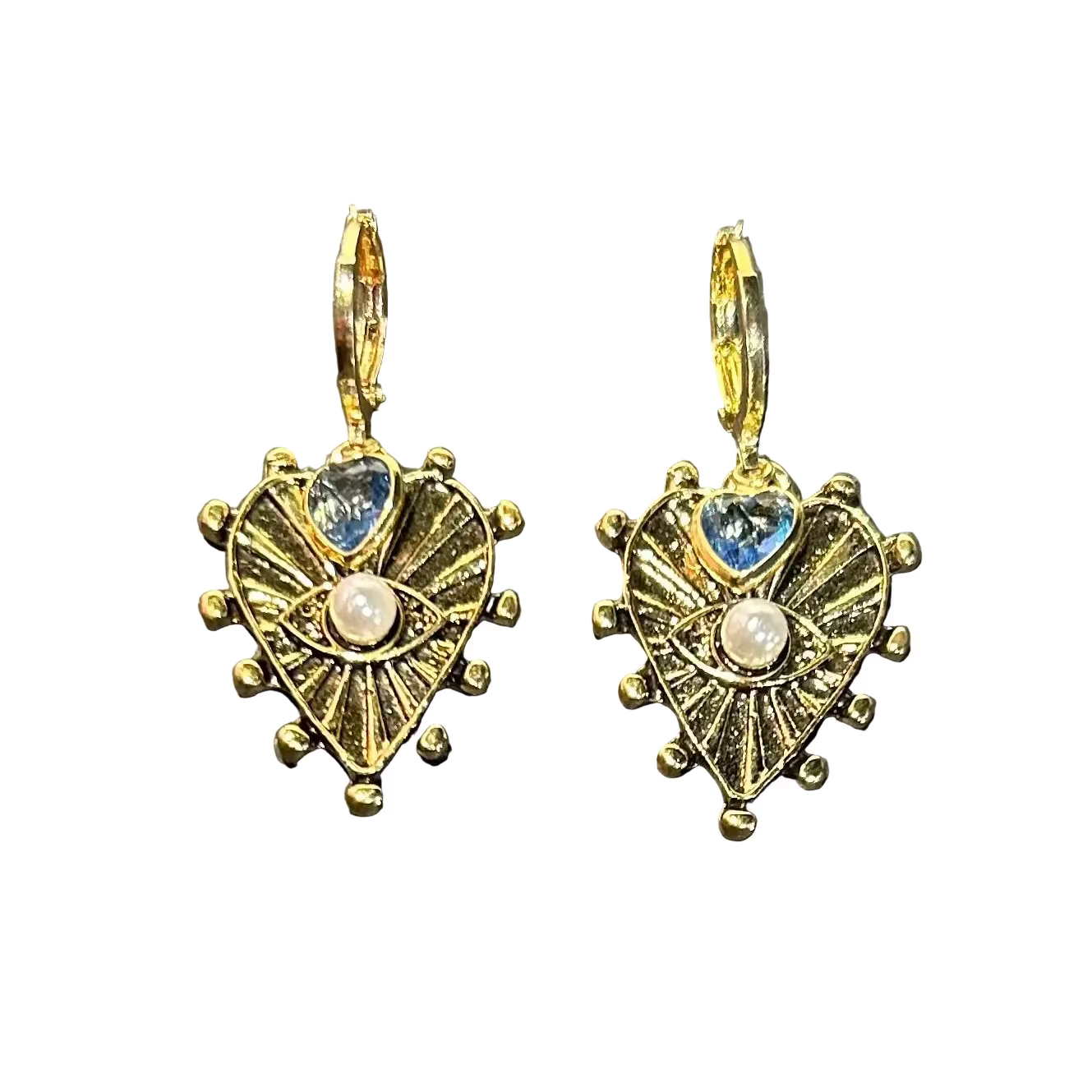 Sacred Eye Heart Earrings by Pom di Pom