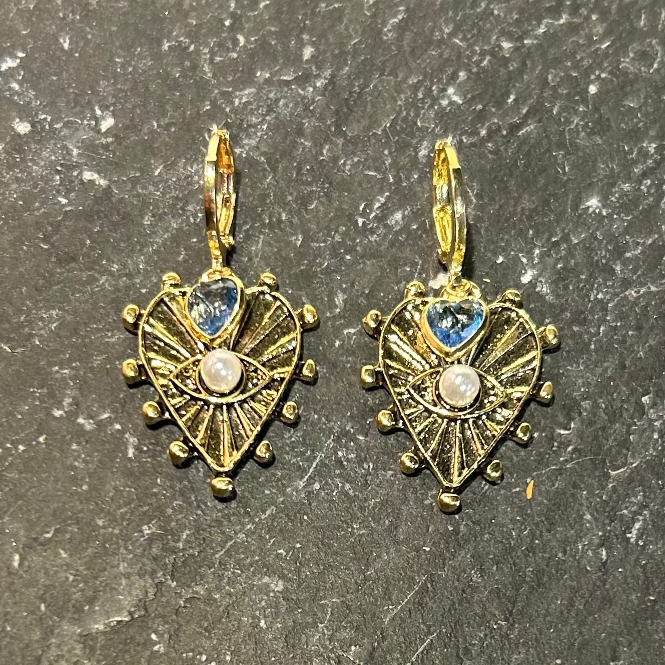 Sacred Eye Heart Earrings by Pom di Pom