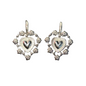 Silver Sacred Heart Earrings by Pom di Pom