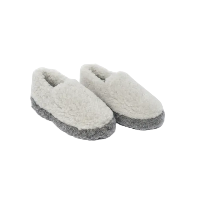 Light Grey Slippers by SHEEP BY THE SEA 100% Natural Wool