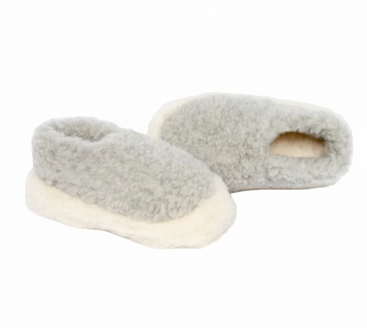 Light Grey Slippers by SHEEP BY THE SEA 100% Natural Wool