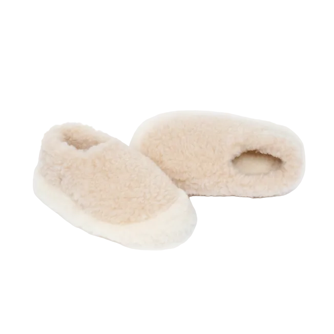 Beige Slippers by SHEEP BY THE SEA 100% Natural Wool