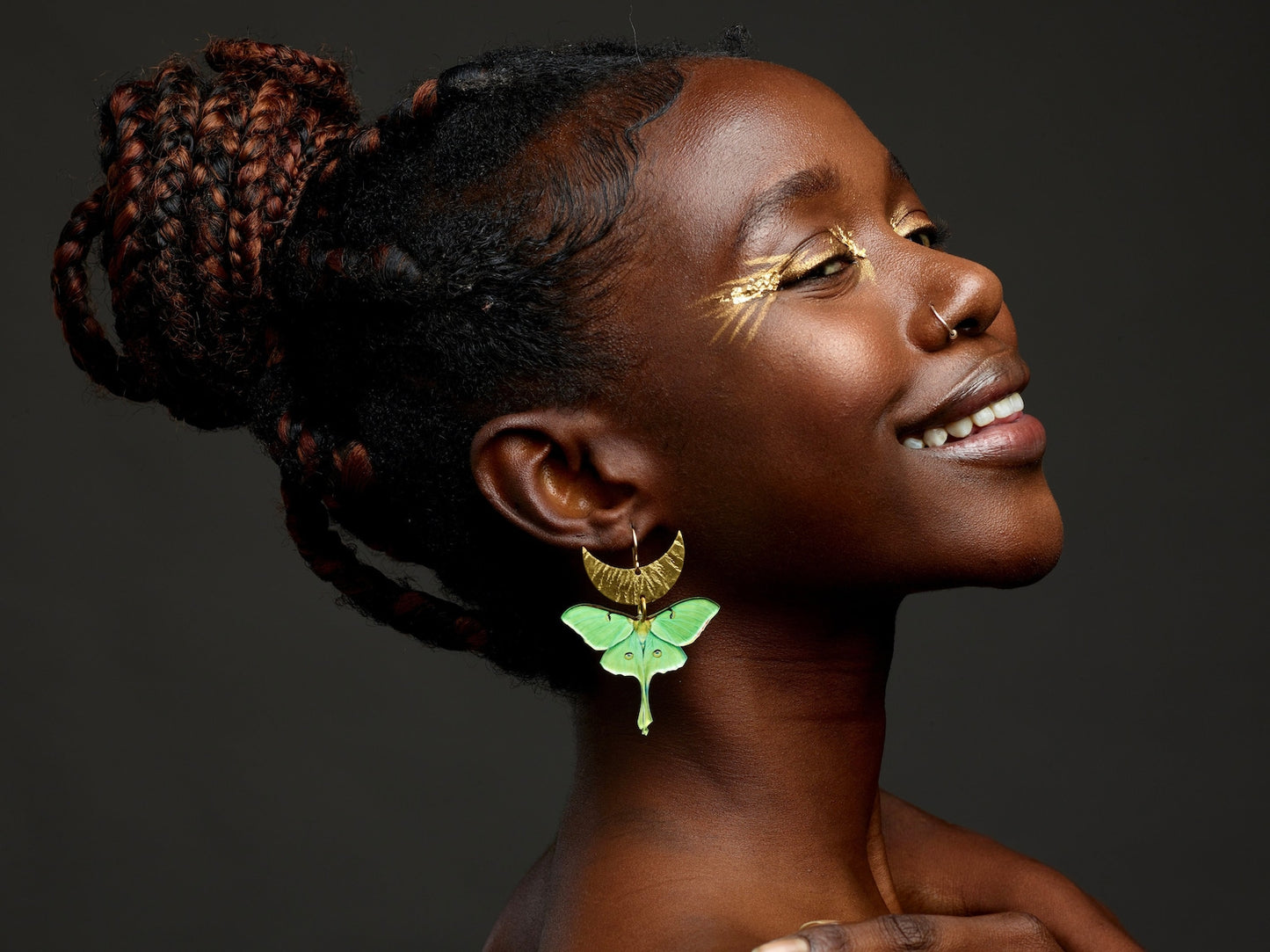 Luna Moth Statement Earrings - by Palomita Jewellery