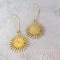 Golden Brass Hammered Sun Earrings by Stuff Made from Things