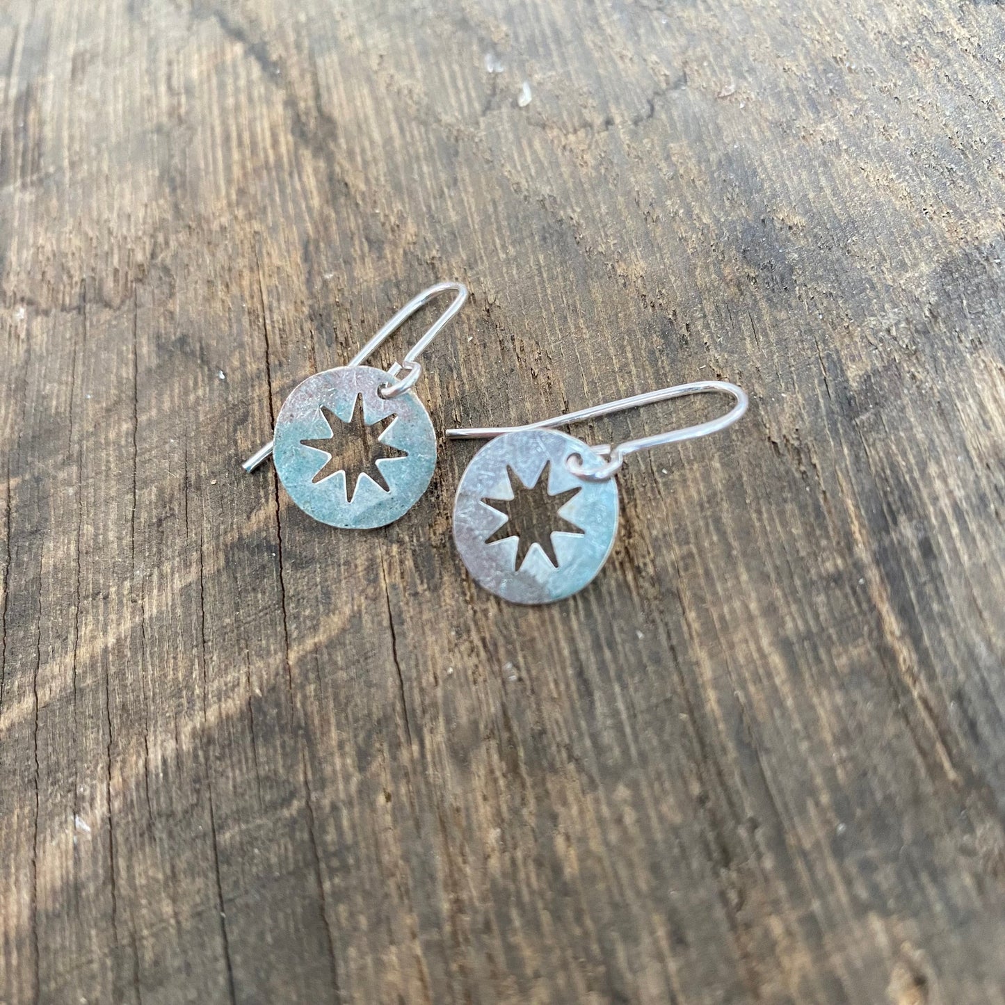 Hammered Star Cut Out Earrings