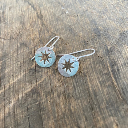 Hammered Star Cut Out Earrings