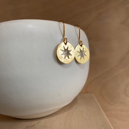 Hammered Star Cut Out Earrings