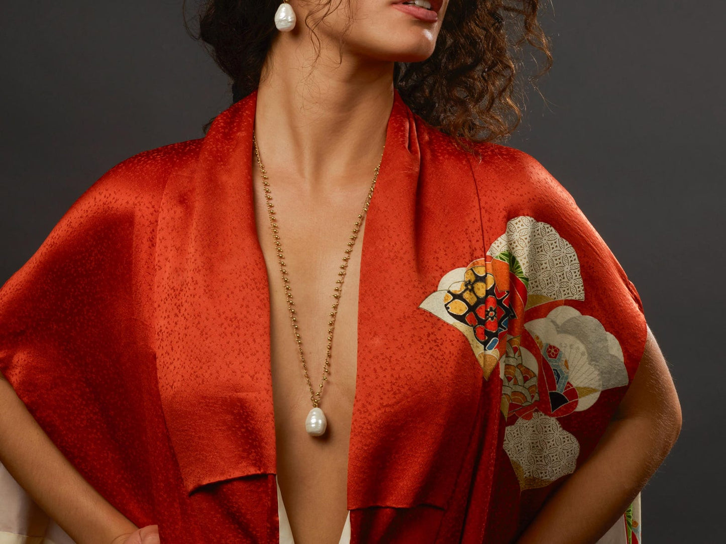 Long Pearl Pendant Necklace - by Palomita Jewellery