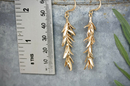 Rosemary Leaf Dangle Earrings - by Palomita Jewellery