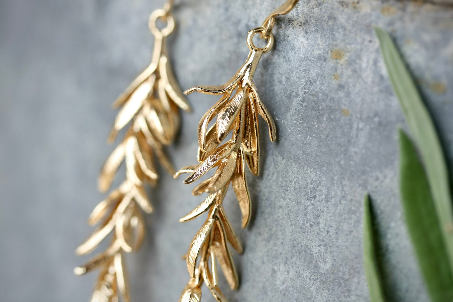 Rosemary Leaf Dangle Earrings - by Palomita Jewellery