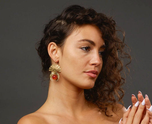 Sun Agate Earrings - by Palomita Jewellery