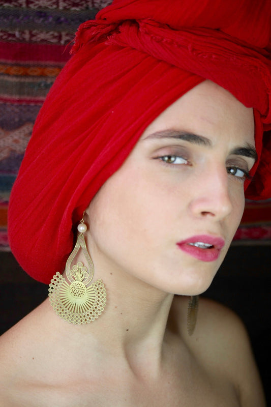 Filigree and Fresh Water Pearl Earrings - by Palomita Jewellery