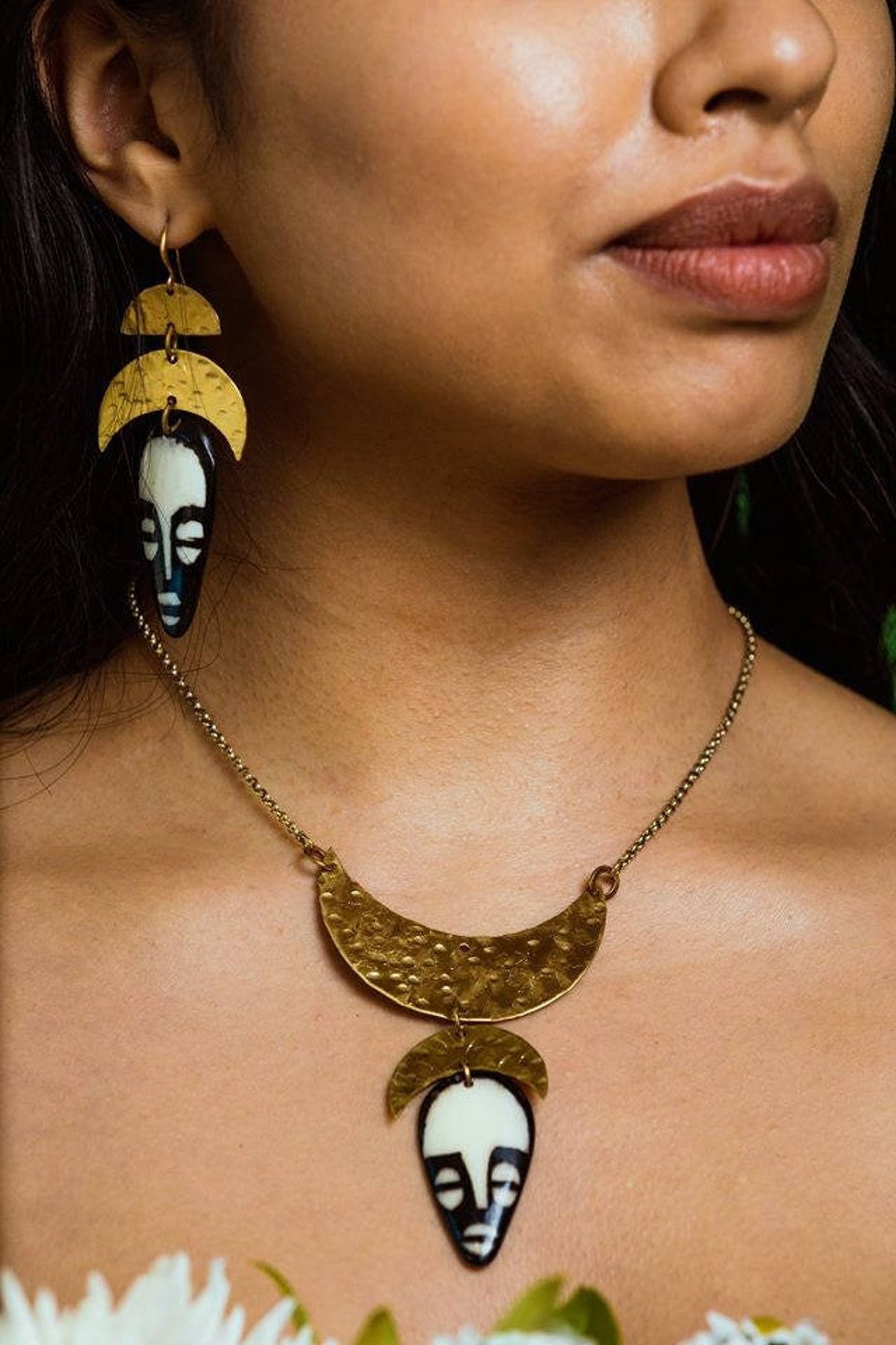 African Batik Mask Earrings - by Palomita Jewellery