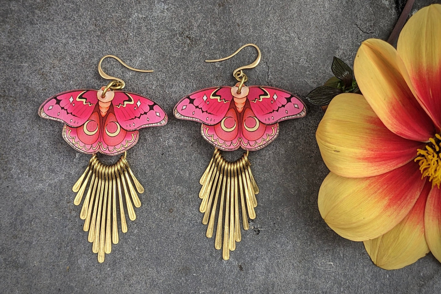 Pink Butterfly Earrings - by Palomita Jewellery