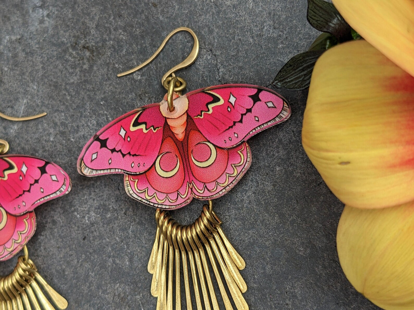 Pink Butterfly Earrings - by Palomita Jewellery