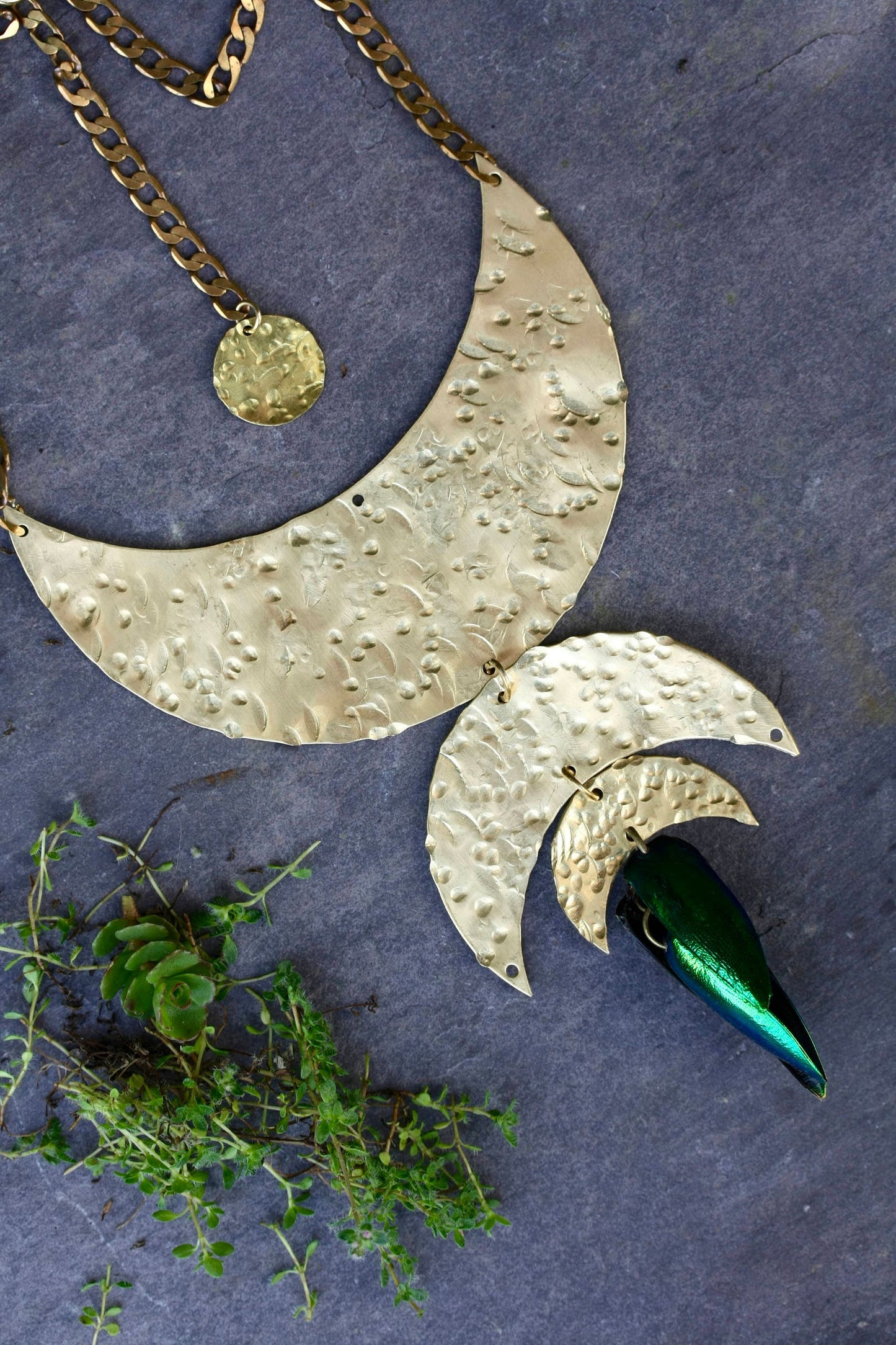 Large Gold Statement Necklace - by Palomita Jewellery