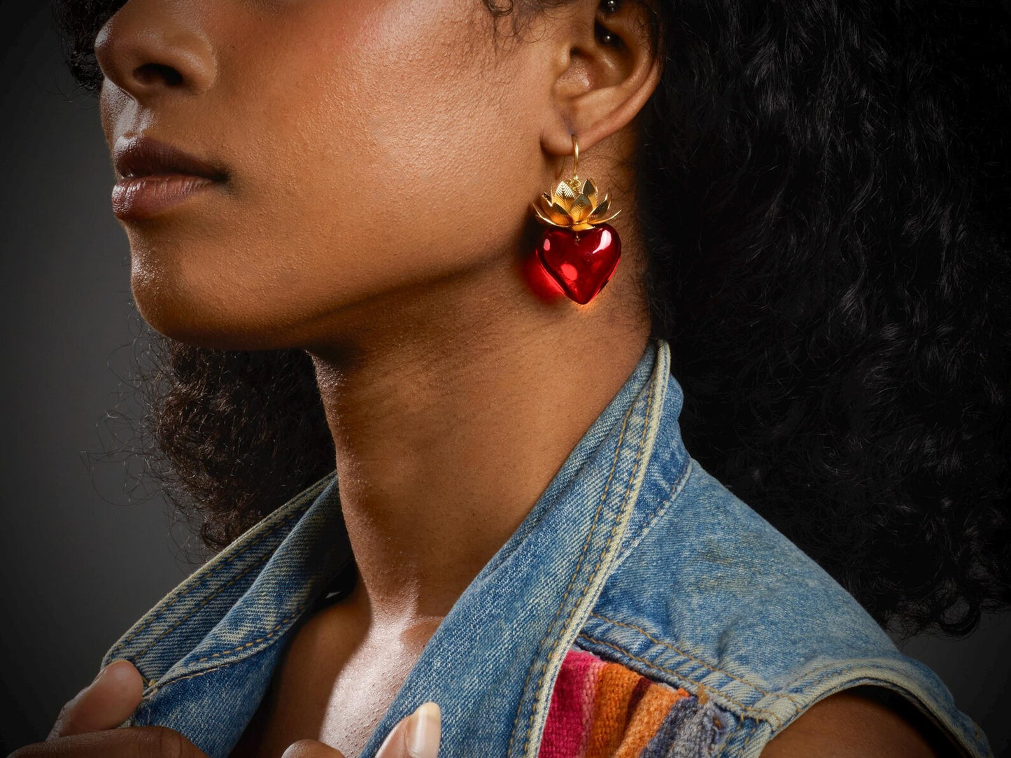 Sacred Heart Earrings - by Palomita Jewellery