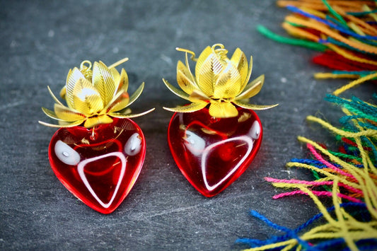 Sacred Heart Earrings - by Palomita Jewellery