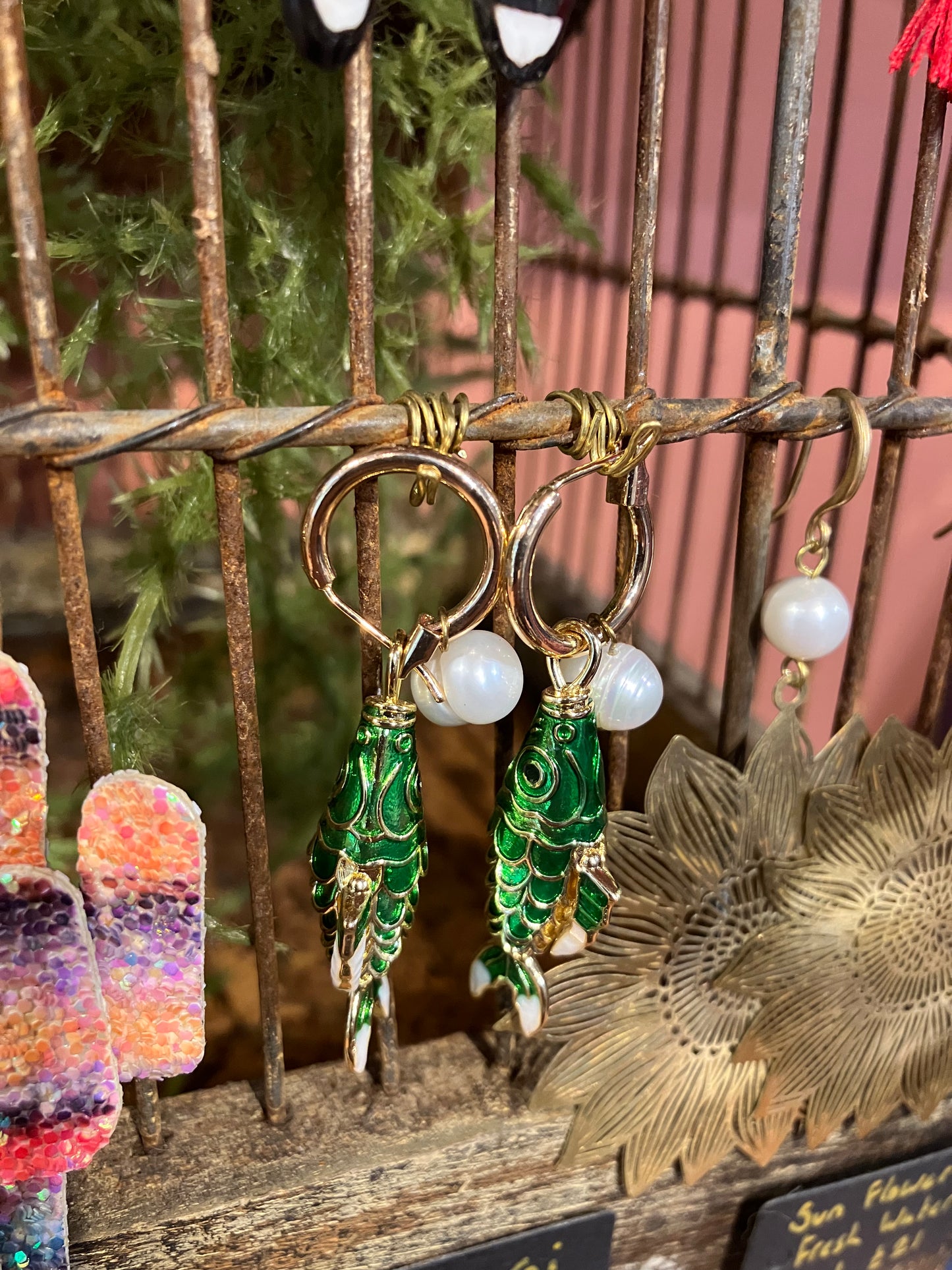 Enamel Koi Fish Earrings - by Palomita Jewellery