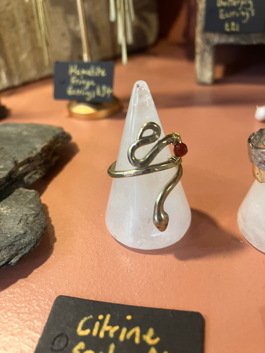 Citrine Snake Ring - by Palomita Jewellery