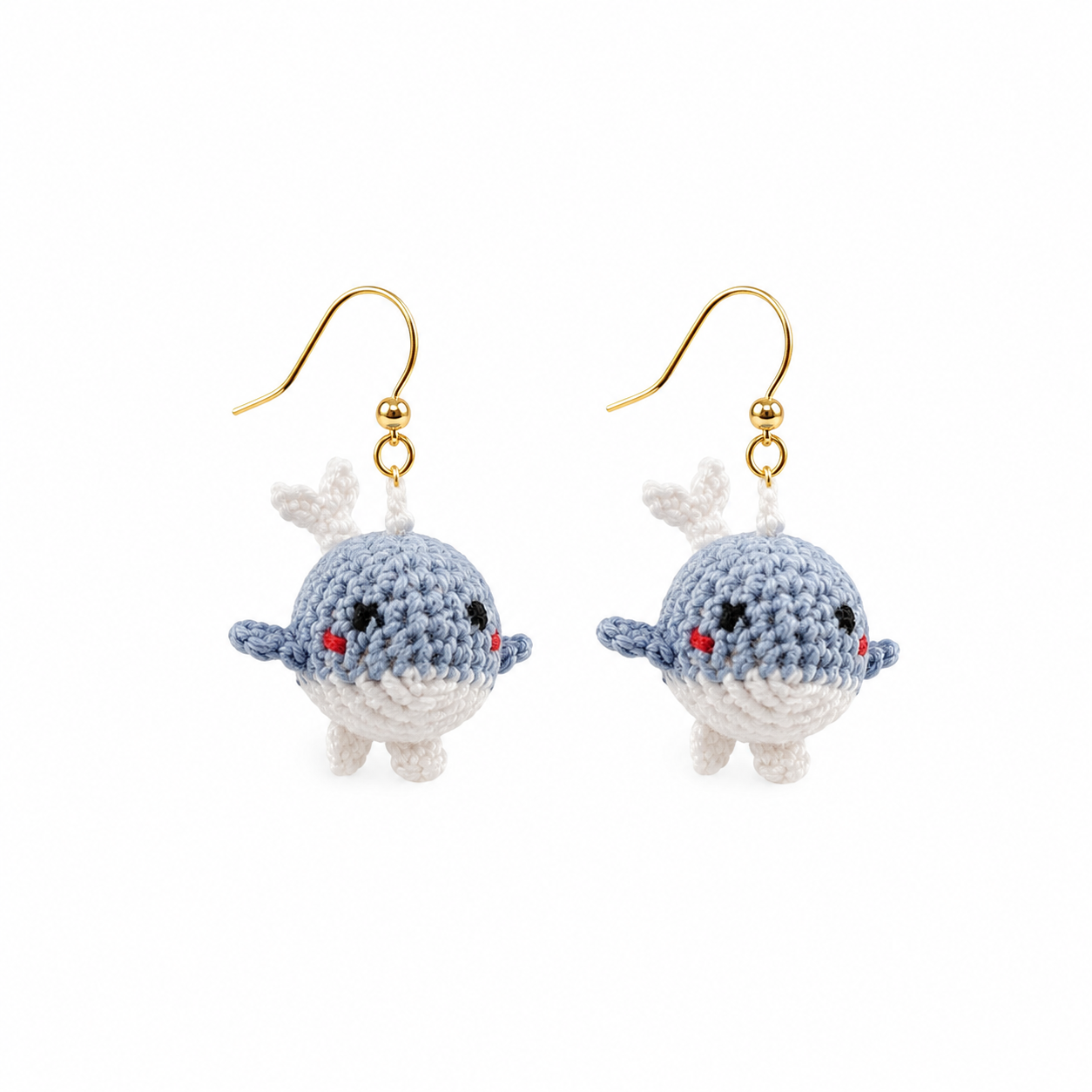Little Pink Whale Micro Crochet earrings by Miss Peachy
