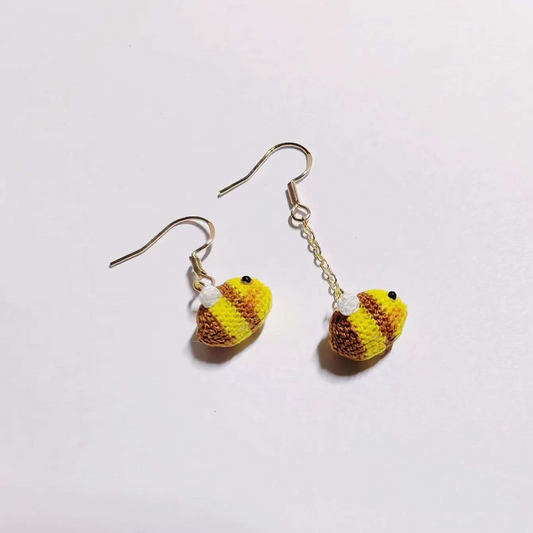 Bee Micro Crotchet earrings by Miss Peachy