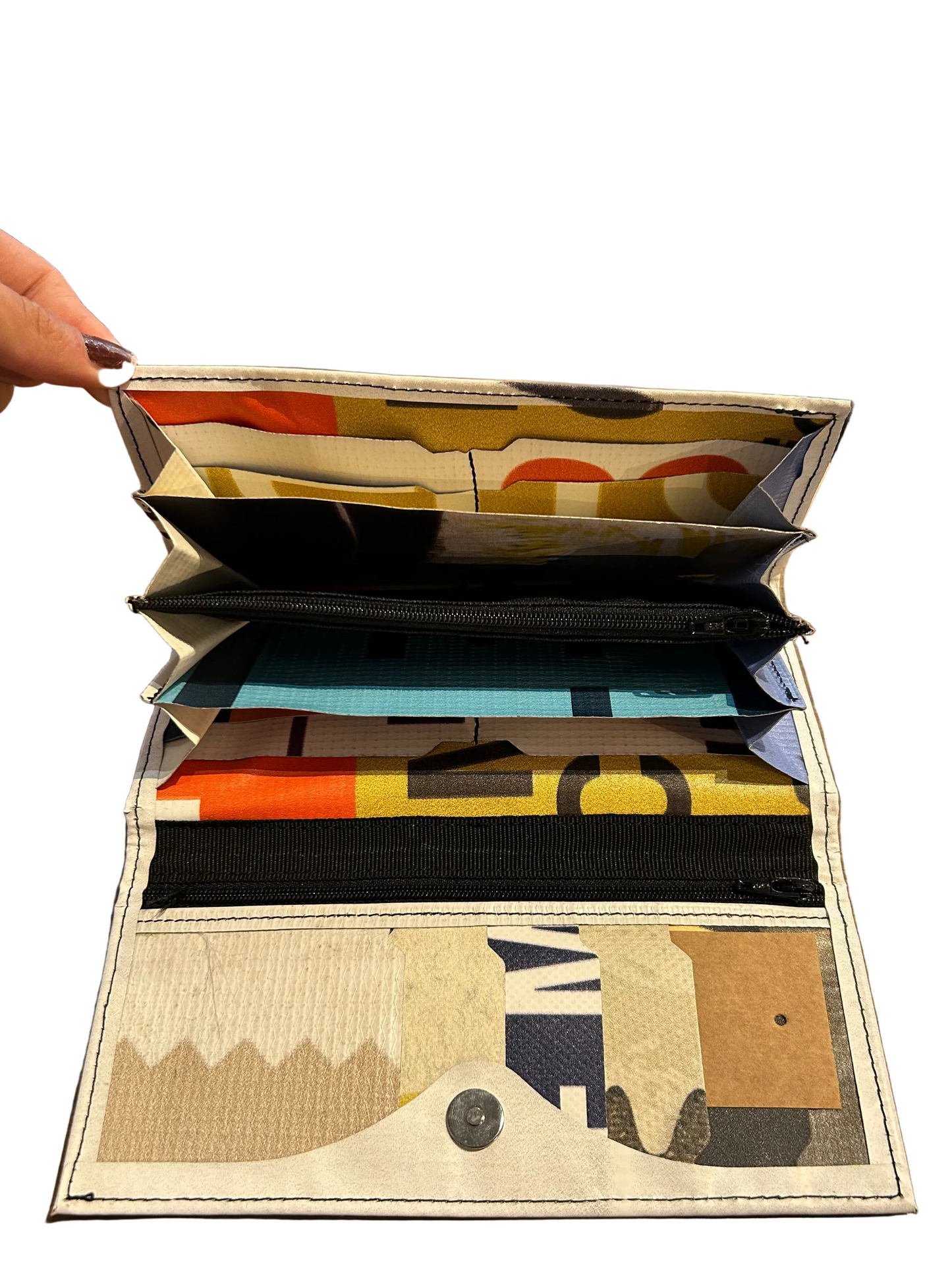 Miel Upcycled Purse Black/White- by NUKAK