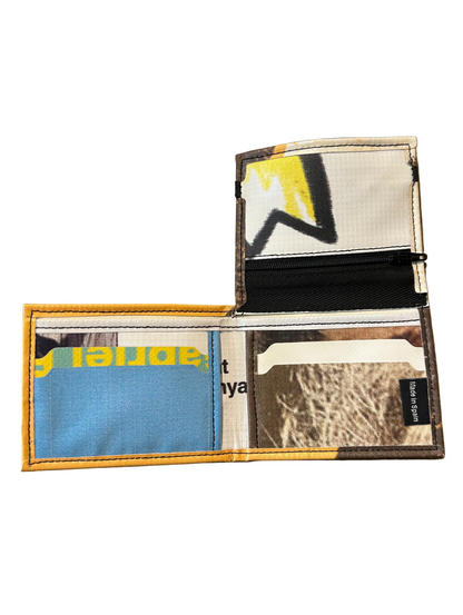 Lompakko Bann Upcycled Wallet Brown/Yellow - by NUKAK