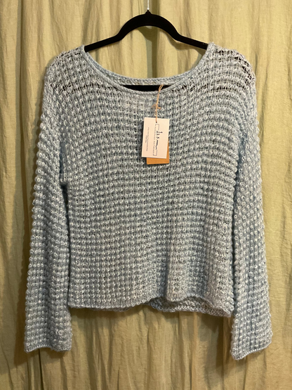 Mohair, Merino and Alpaca Blend Top - Icy Blue by 12.5MM