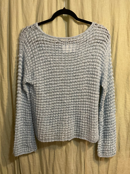 Mohair, Merino and Alpaca Blend Top - Icy Blue by 12.5MM