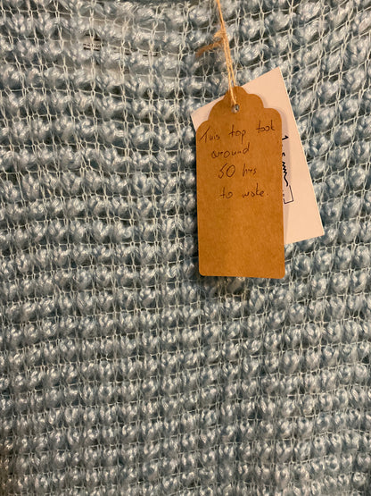 Mohair, Merino and Alpaca Blend Top - Icy Blue by 12.5MM