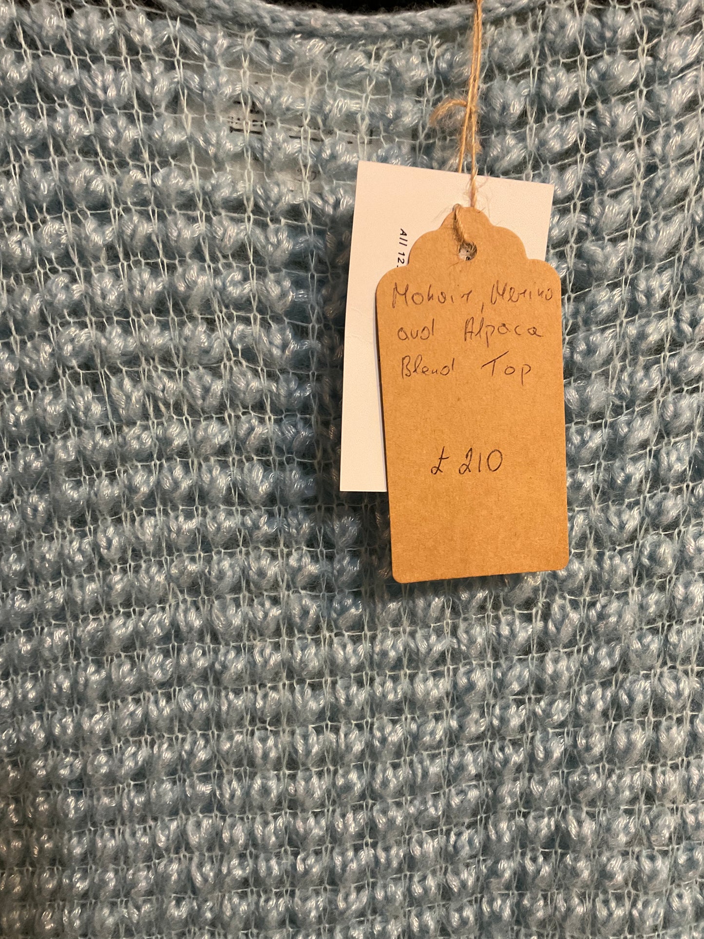 Mohair, Merino and Alpaca Blend Top - Icy Blue by 12.5MM