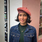 Hand-Knitted Merino Blend Wool Beret In Mustard & Pink by Maze Hill