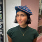 Hand-Knitted Merino Blend Wool Beret In Navy & Pink by Maze Hill