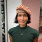 Hand-Knitted Rust & Natural Stripe Merino Wool Blend Beret by Maze Hill