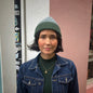 Sage Grey & Forest Green Handmade Beanie In Merino Blend By Maze Hill