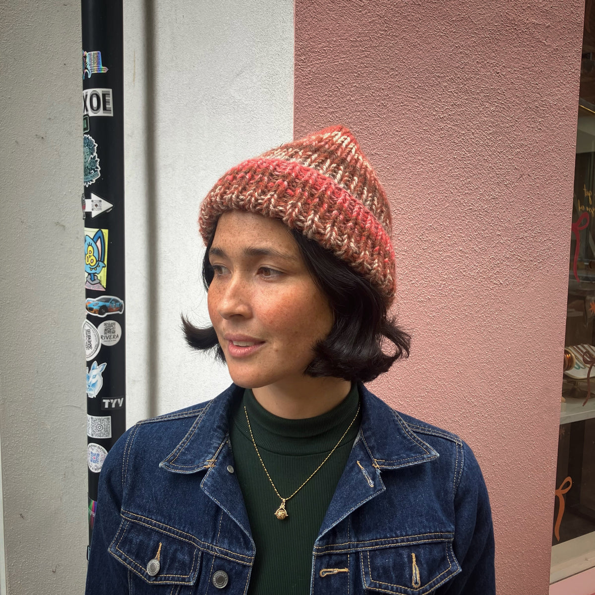 Multicolour Merino Blend Knitted Beanie by Maze Hill