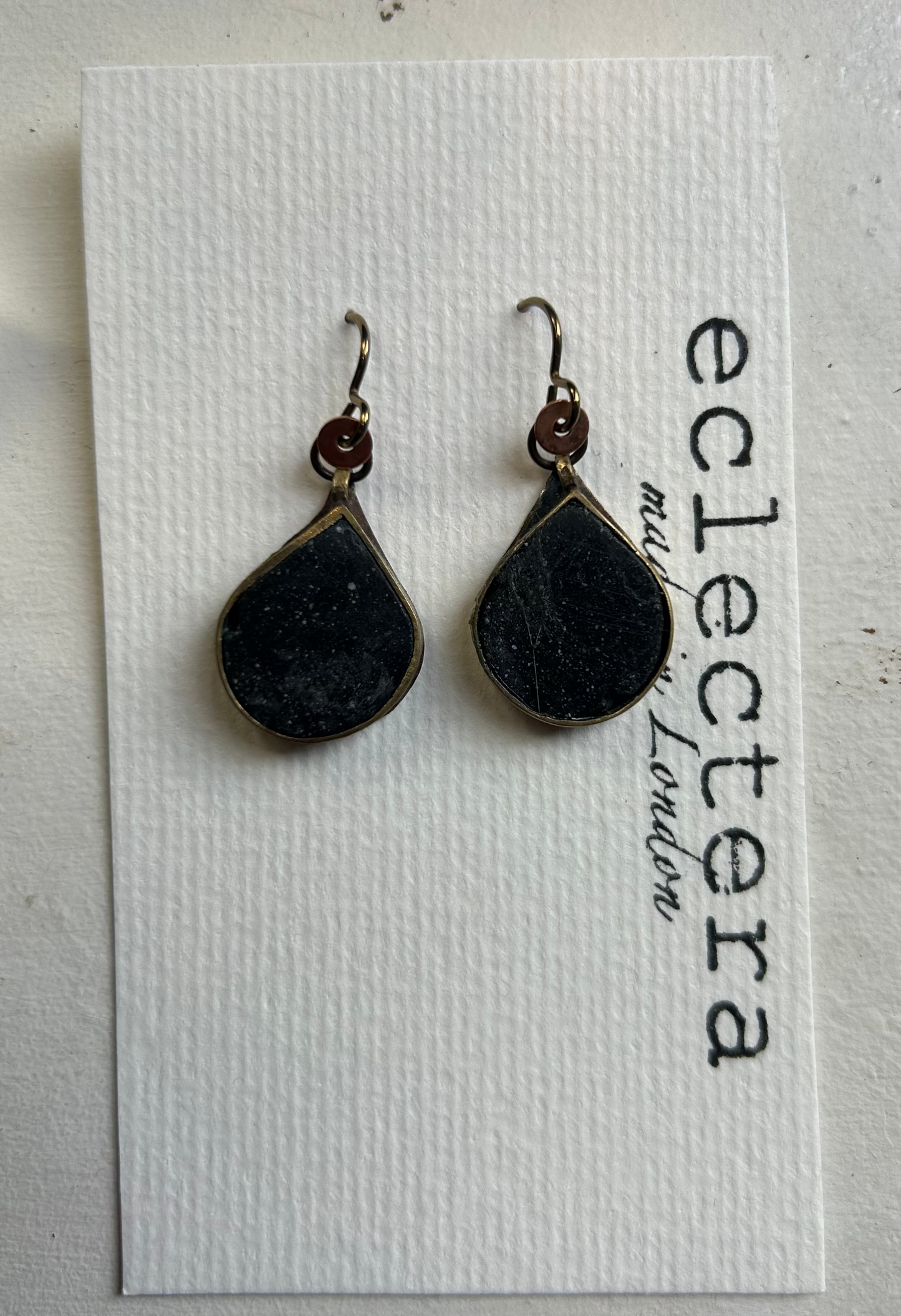 Afghan Earrings by eclectera - White teardrop