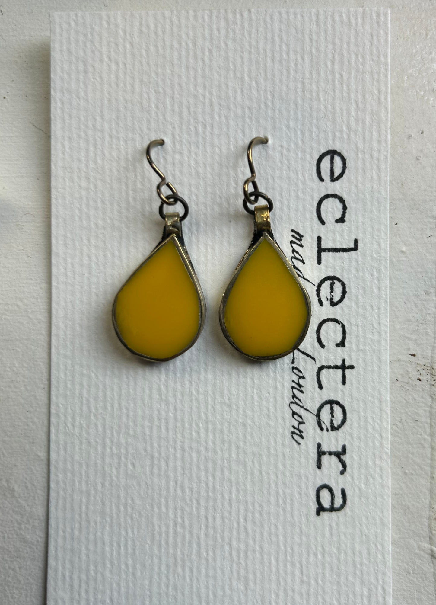 Afghan Earrings by eclectera - White teardrop