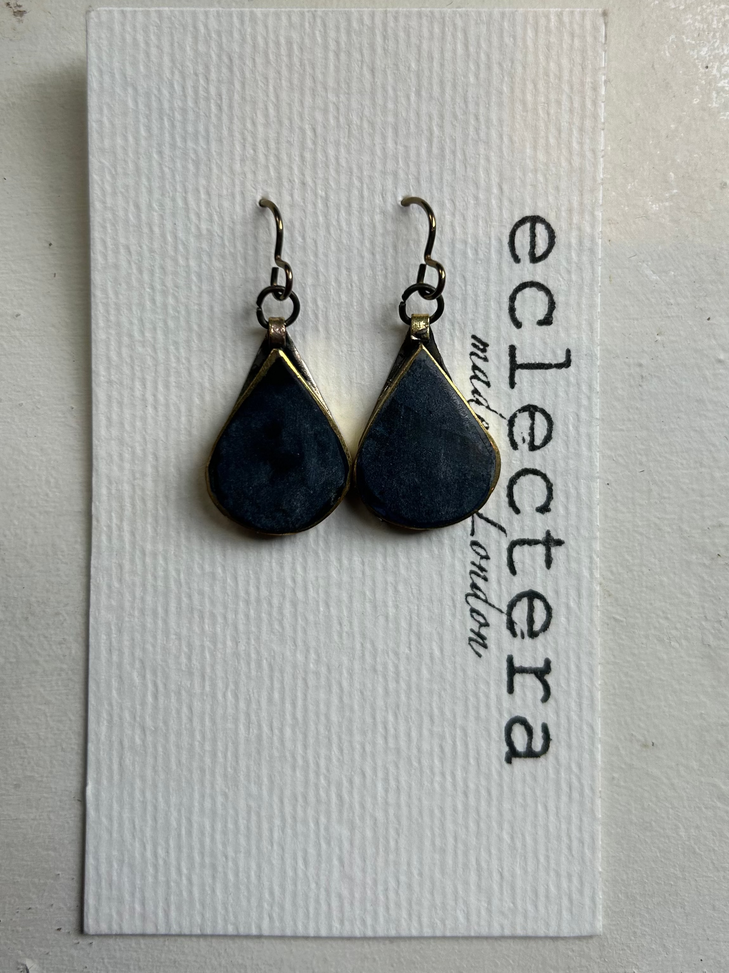 Afghan Earrings by eclectera - White teardrop