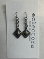 Afghan Earrings by eclectera -Engraved Square chains