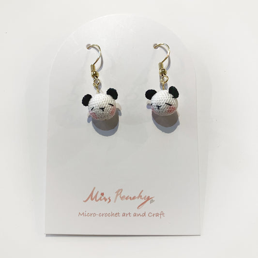Panda Micro Crotchet earrings by Miss Peachy