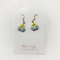 Pansy Yellow Light Blue Micro Crotchet earrings by Miss Peachy