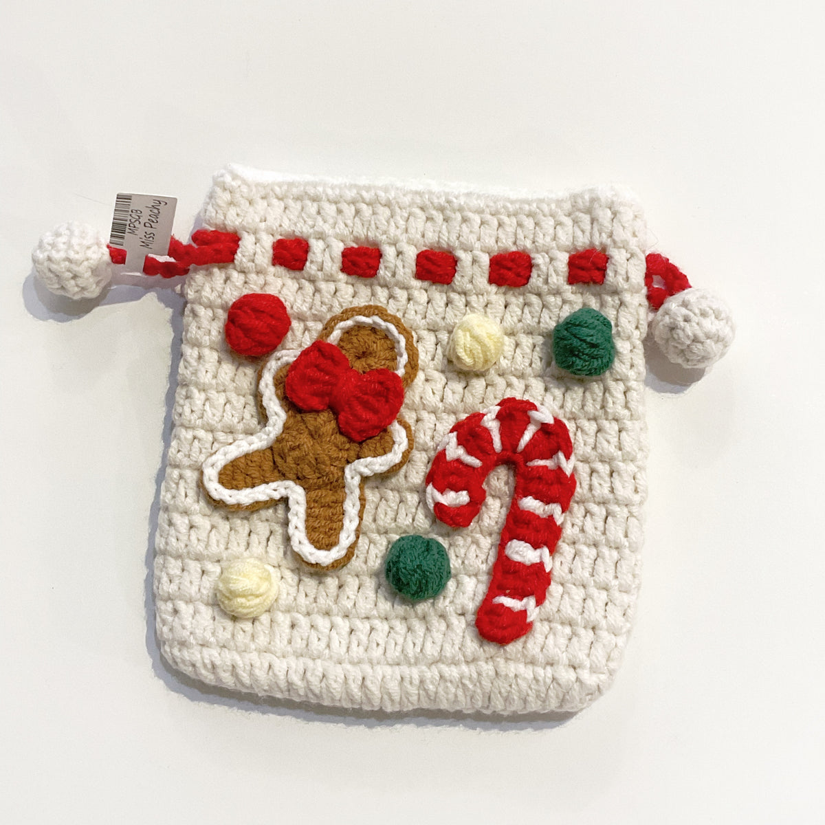Christmas Gingerbread And Cane Crochet Bag by Miss Peachy
