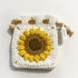 Sunflower White Crochet Bag by Miss Peachy