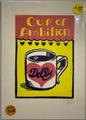 Original Lino Print: 'Cup of Ambition’ by Betti Jordan Art