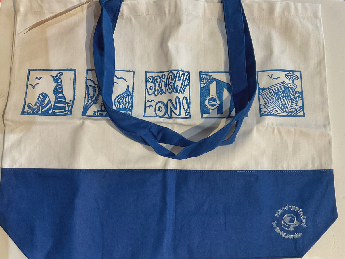 Handprinted Brighton Beach Bag by Betti Jordan Art