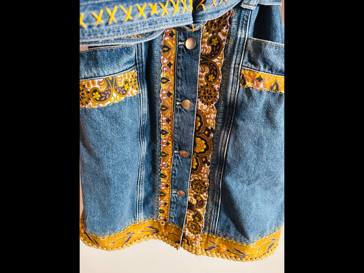 1970's Inspired, Upcycled Denim Dress by Denimite