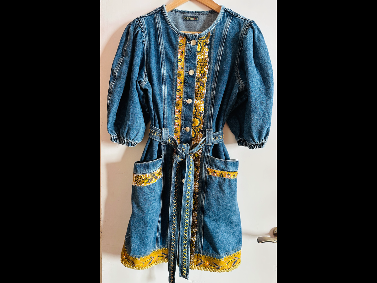 1970's Inspired, Upcycled Denim Dress by Denimite