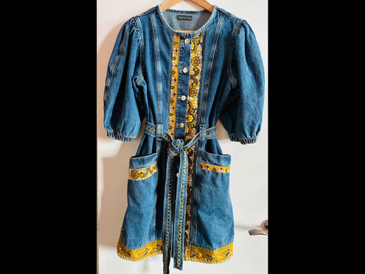 1970's Inspired, Upcycled Denim Dress by Denimite